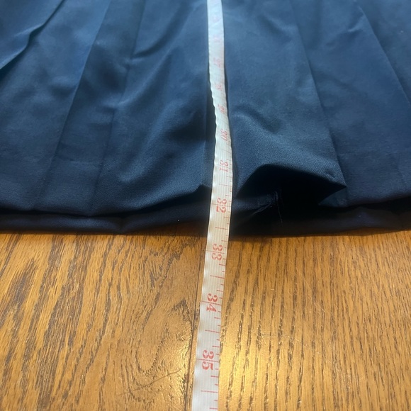 Vintage Wool Pleated Long Navy Midi Skirt Size 8 Lined •Measurements• - Picture 7 of 8